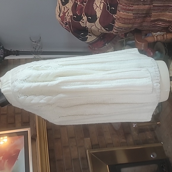 LANDS' END cable knit fisherman core sweater size XL alpaca wool poly blend - Picture 6 of 14